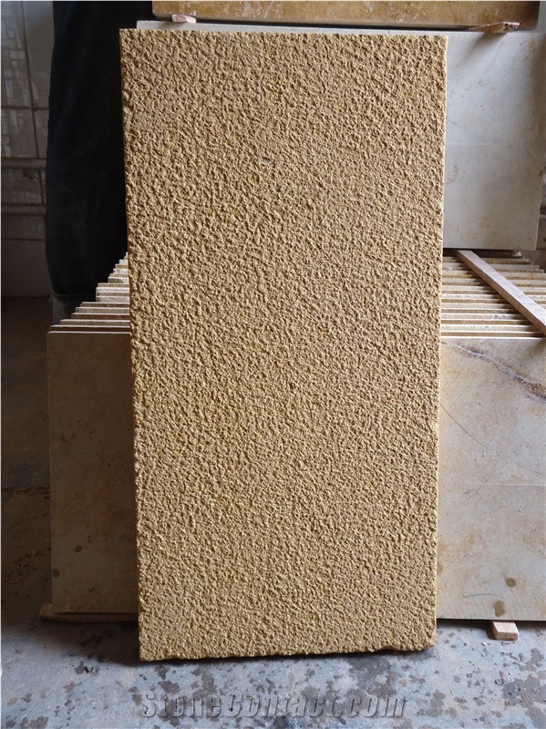 Bush Hammered 30x60 - 2.5 Cm, Pakistan Yellow Sandstone Tiles & Slabs