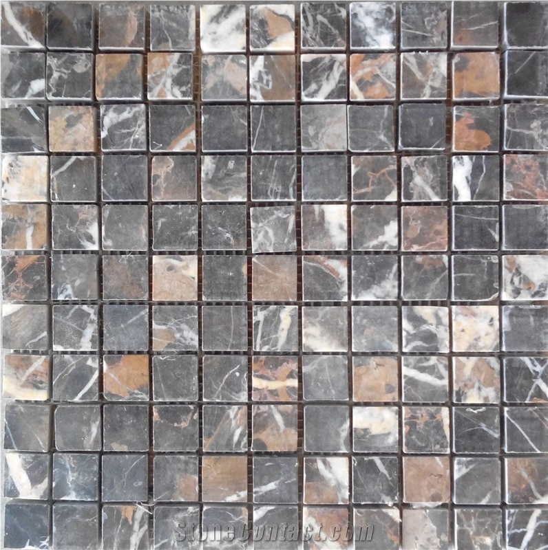 Black Gold Marble Mosaic Tile
