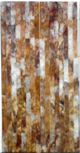 Breccia Onyx Split Face Mosaic Tile, Brown Onyx Mosaic
