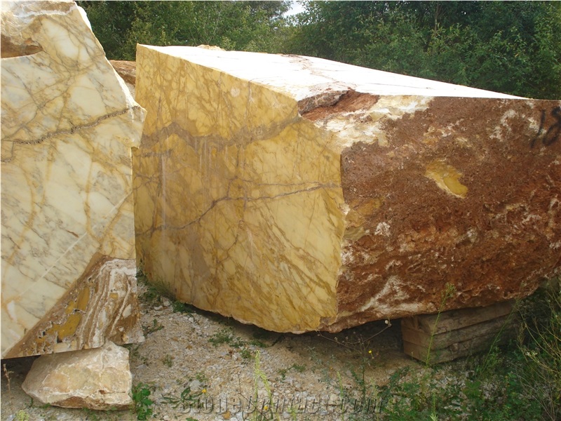 Giallo Siena Marble Blocks, Broccatello Marble Block, Yellow Marble Blocks Italy