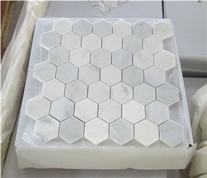 Pure White Marble Mosaic Tile Herringbone Mosaic for Bathroom