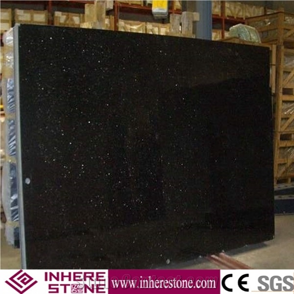 India Black Galaxy Granite slabs
