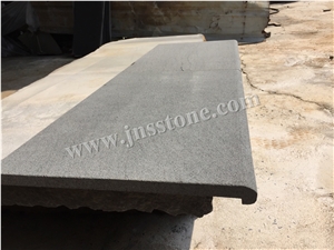 Black Basalt Sandblasted Retated Bullnose Pool Coping,Hainan Dark Basalt, Dark Bluestone , Bluestone, China Black Basalt Sandblasted Swimming Pool Coping Slabs & Tiles