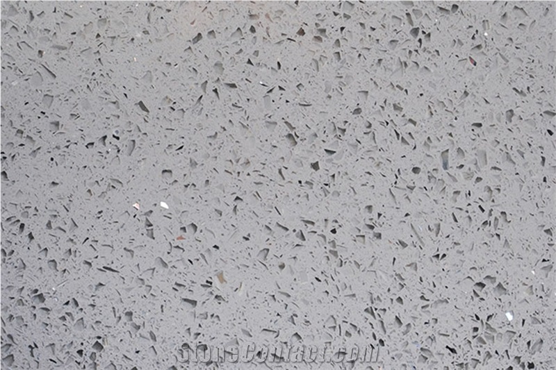 Elegant Light Grey Quartz Stone Slab, Tile