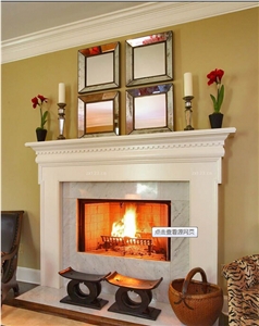 Insert Marble Fireplace for Wholesale,Hot Sale,China White Jade Marble Fireplace