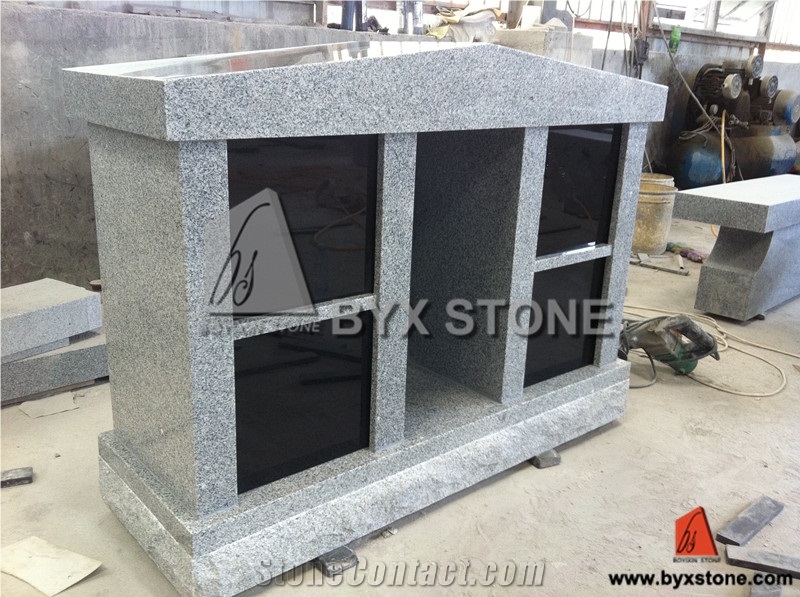 Shanxi Black Granite 4 Niches Cemetery Columbarium / Columbaria
