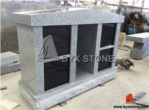 Shanxi Black Granite 4 Niches Cemetery Columbarium / Columbaria