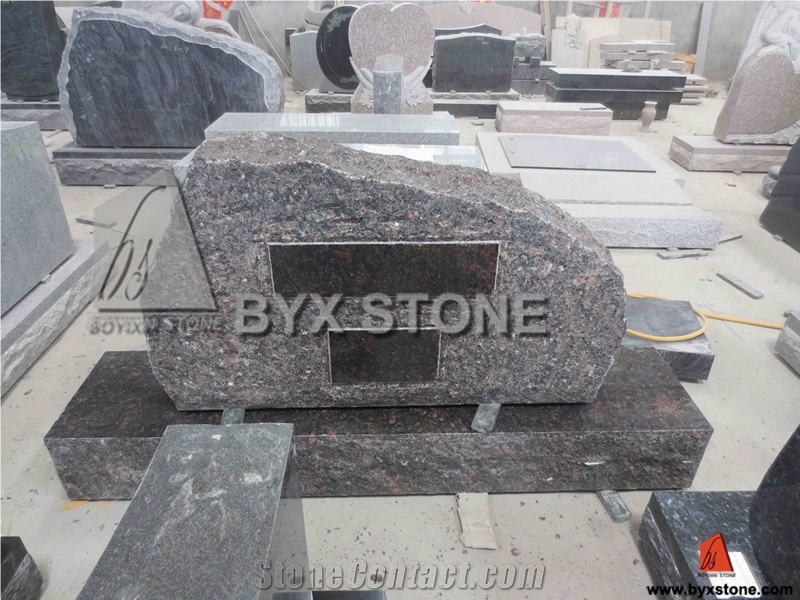 Tan Brown Granite Headstone / Monument