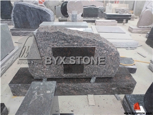 Tan Brown Granite Headstone / Monument