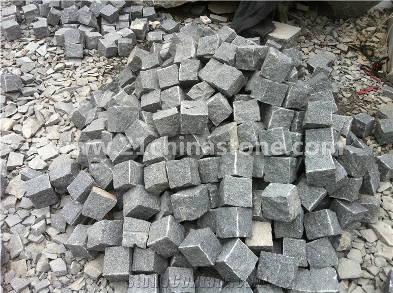 Blocks Stock-G654 Sesame Grey Granite Cube Stone/ Cobble Stone Garden Stepping Pavements,Exterior Stone
