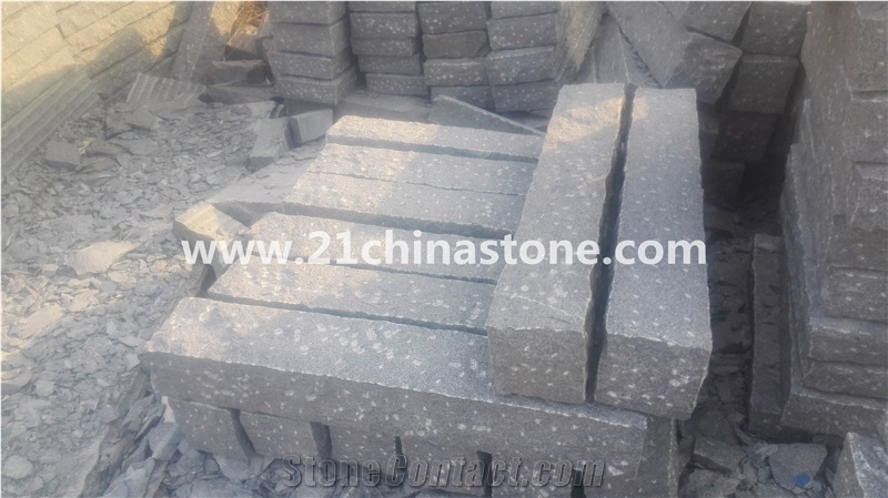 G603 Granite Garden Stone Pillars/China Sesame White Grey Granite Palisade Landscaping Stone