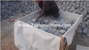 Hot Sale-G603 Granite Bianco Sardo Granite Cobble Stone / China Grey Granite Cube Stone Pavers for Landscaping Stone Exterior Stone