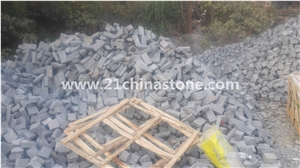 Own Factory-G654 Padang Dark Black Granite Cube Stone/China Impala Black Granite Cobble Stone Pavers Good Price