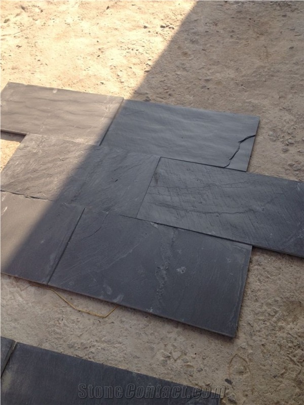 Black Slates Tile & Slab Tumbled Slate Tile