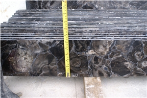China Black Agate Semi Precious Gemstone Slab Tile Paver Cover Flooring