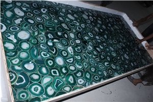 China Green Agate Semi Precious Gemstone Slab Tile Paver Cover Flooring