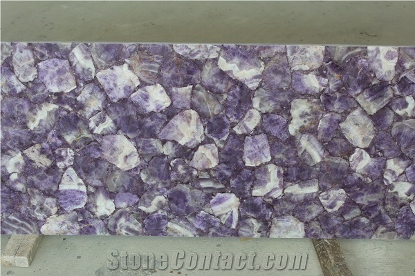 China Purple Quartz Purple Natural Crystal Semi Precious Gemstone Slab Tile Paver Cover Flooring
