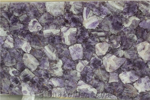 China Purple Quartz Purple Natural Crystal Semi Precious Gemstone Slab Tile Paver Cover Flooring