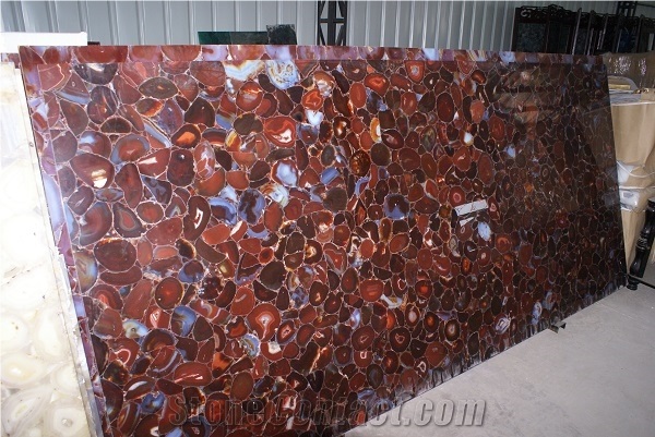 China Red Agate Semi Precious Gemstone Slab Tile Paver Cover Flooring