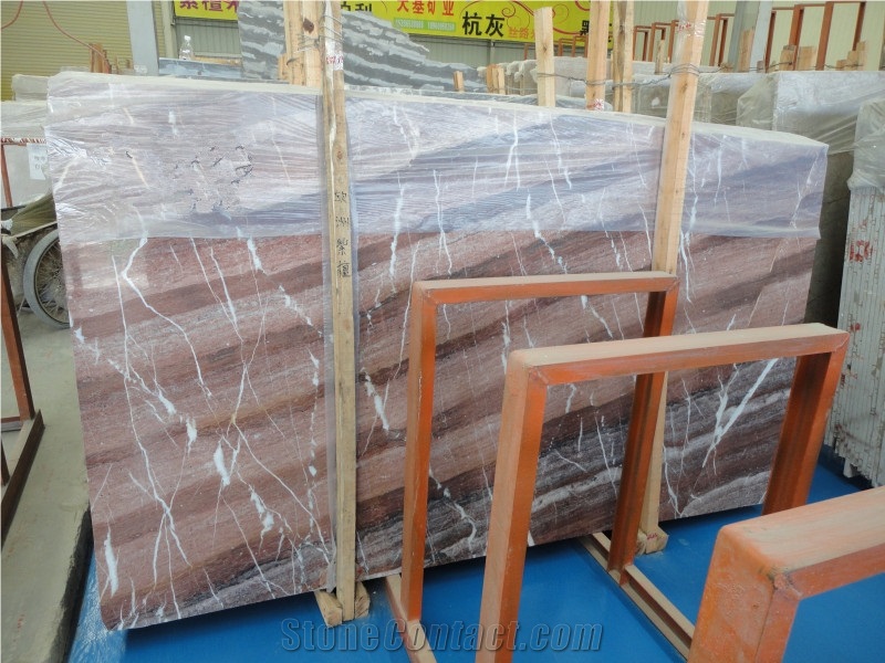 China Rose River Marble Tiles & Slabs, China Red Marble Tiles & Slabs