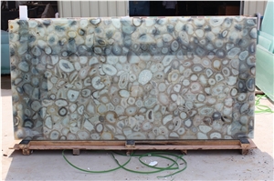 China White Agate Semi Precious Gemstone Slab Tile Paver Cover Flooring