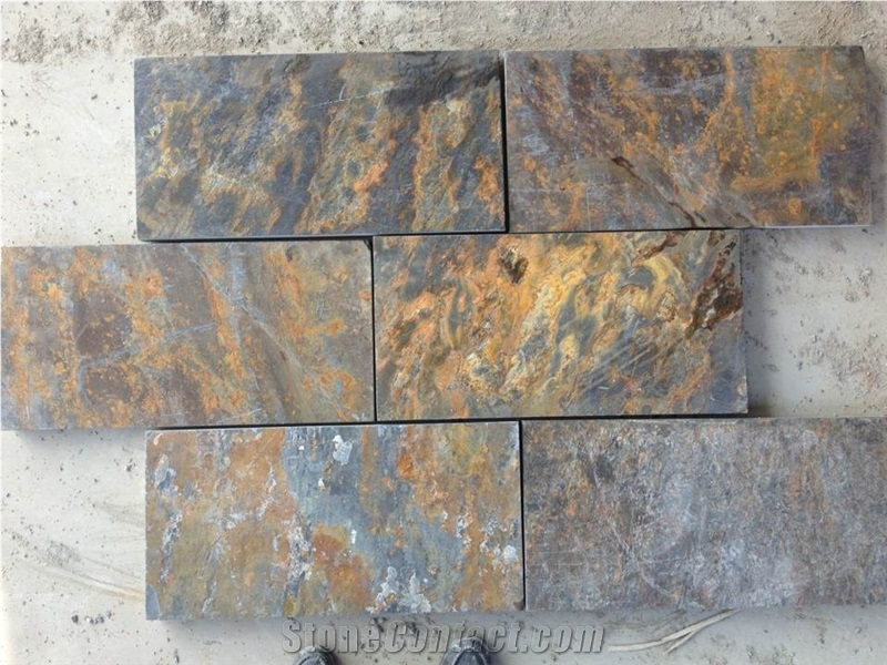 Rusty Slate, Chinese Yellow and Blue Slate Cultured Stone