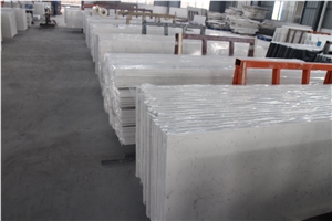 White Carrara Quartz Stone Countertop, White Quartzite Kitchen Countertops