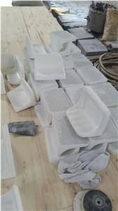 White Engineered Stone Quartz Stone Square Soap Dish