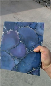Xiamen China Chinese Blue Agate Semi Precious Gemstone Slab Tile Paver Cover Flooring