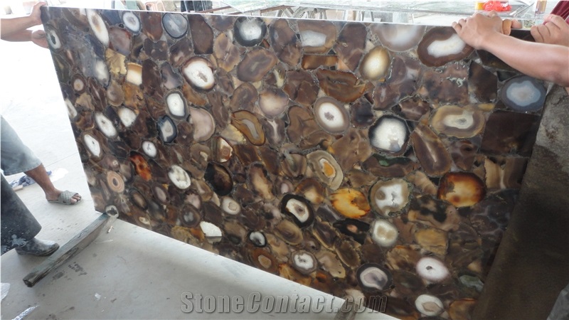 Xiamen China Uruguay Agate Semi Precious Gemstone Slab Tile Paver Cover Flooring