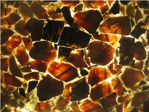 Xiamen China Yellow Agate Semi Precious Gemstone Slab Tile Paver Cover Flooring