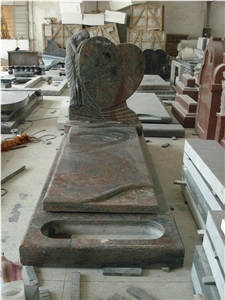 Black Granite Angle Tombstone Designs, Hot Sale Natural Stone Statue Tombstone with Angle