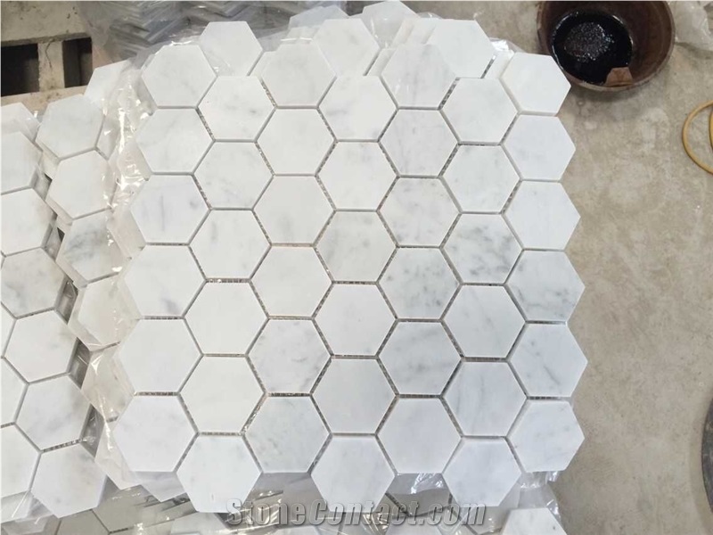 Chenille White Limestone Mosaic,Chinese Cheap White Wooden Limestone Hexagon Mosaic, Chenille White Floor/Wall Silver Screen Mosaic