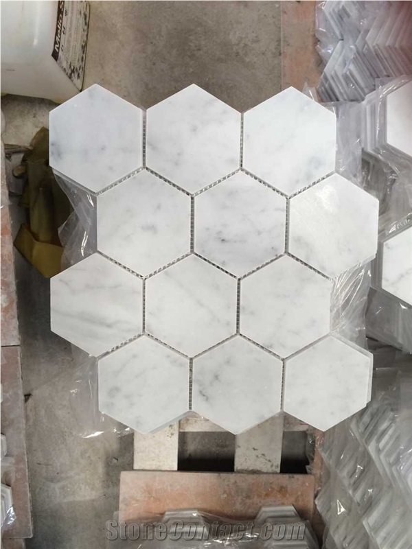 Chenille White Limestone Mosaic,Chinese Cheap White Wooden Limestone Hexagon Mosaic, Chenille White Floor/Wall Silver Screen Mosaic
