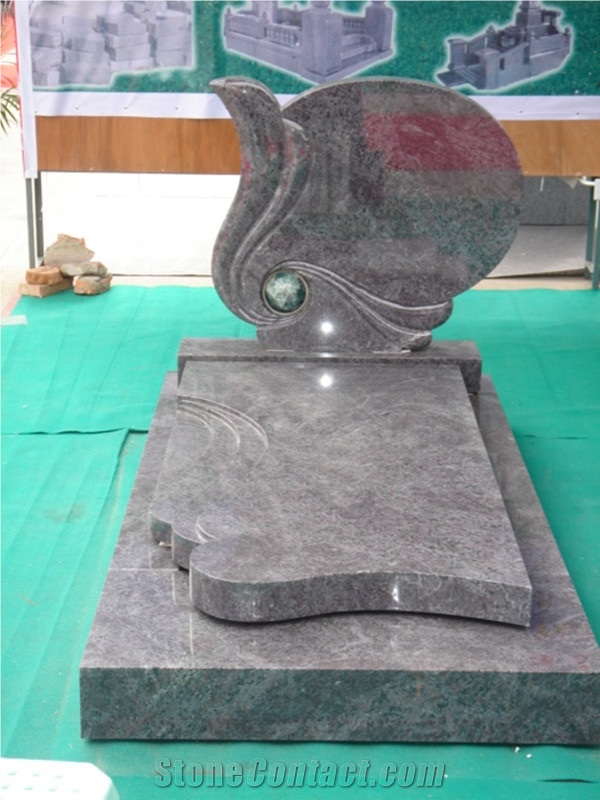 Latest Design Granite Word and Flower Carving Gravestone Tombstone and Monuments Headstone
