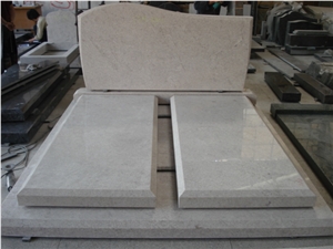 White Granite Monument, Double Design Tombstone, European & Australian Style Headstone,Granite Double Style Tombstone
