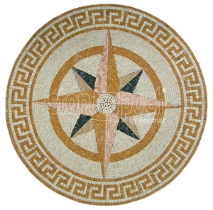 Mix Travertine & Marble Mosaic Art Medallions for Flooring