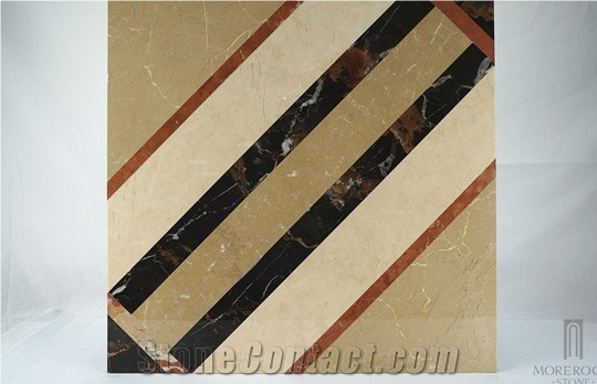 Australia Queensland Golden Beige Composite Marble Floor Tile Composite Medallion