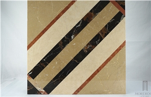 Australia Queensland Golden Beige Composite Marble Floor Tile Composite Medallion