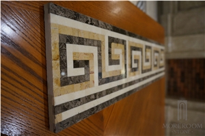 Beige Laminated Marble Floor Border Design for Bathroom Design, Turkey Beige Marble Molding & Border