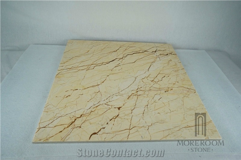 Foshan Manufacture Turkey Bilecik Polished Sofita Gold Marble Thin Stone Panel for Bathroom Wall Design
