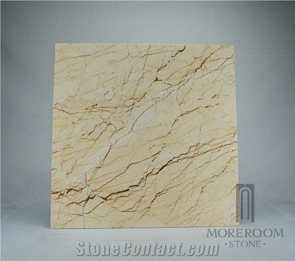 Foshan Manufacture Turkey Bilecik Polished Sofita Gold Marble Thin Stone Panel for Bathroom Wall Design