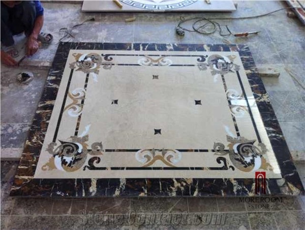 Italy Laminated Marble Water-Jet Medallions,Flower Designs Italian Marble Price Marble Inlay Flooring Design