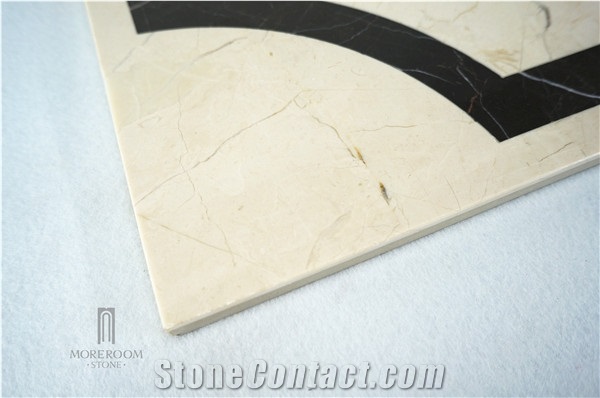 Italy White Marble Waterjet Medallions Home Decor