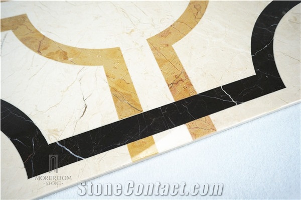 Italy White Marble Waterjet Medallions Home Decor