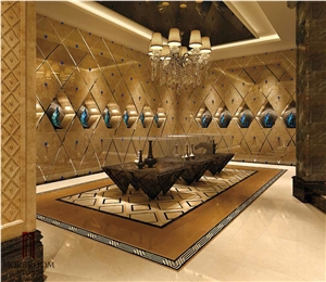 Luxury Gold Imperial Marble Tiles Floor, Laminated Marble Panel, Interior Tiles