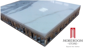 Moreroom Stone Italy Calacatta White Marble Slab with Aluminum Honeycomb