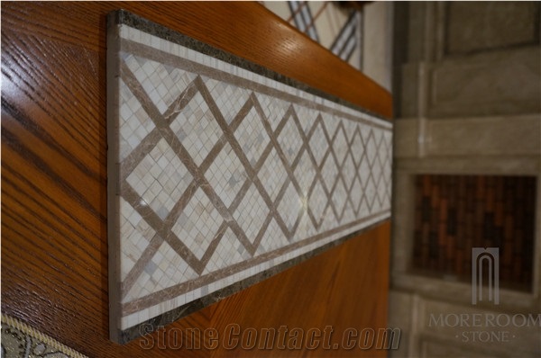 Turkey Grey Composite Marble Floor Border Design for Home Decor Border Decos