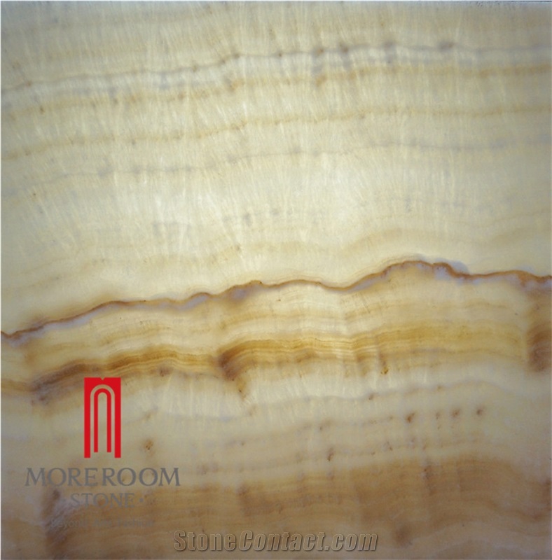 Yellow Wood Vein Onyx Laminated Tempered Glass Panel