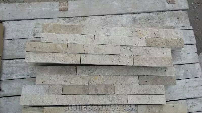 Beige Travertine Cultured Stone, Beige Travertine Wall Cladding Panel